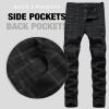 imageIDEALSANXUN Plaid Pants for Men Dress Chino Stright Leg Casual Skinny Pants2 Black