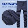 imageIDEALSANXUN Plaid Pants for Men Dress Chino Stright Leg Casual Skinny Pants2 Blue