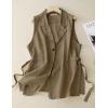 imageIDEALSANXUN Vest for Women Dressy Sleeveless Blazer Spring Summer Vest Tops Business Casual Outfits Office Work ClothesKhaki