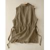 imageIDEALSANXUN Vest for Women Dressy Sleeveless Blazer Spring Summer Vest Tops Business Casual Outfits Office Work ClothesKhaki