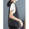 imageIDEALSANXUN Womens Cotton Linen Vest Casual Sleeveless Blazer Cardigans Lightweight Jacket WaistcoatDark Grey