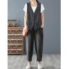 imageIDEALSANXUN Womens Cotton Linen Vest Casual Sleeveless Blazer Cardigans Lightweight Jacket WaistcoatDark Grey