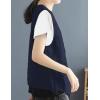 imageIDEALSANXUN Womens Cotton Linen Vest Casual Sleeveless Blazer Cardigans Lightweight Jacket WaistcoatNavy