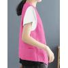 imageIDEALSANXUN Womens Cotton Linen Vest Casual Sleeveless Blazer Cardigans Lightweight Jacket WaistcoatRose