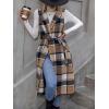 imageIDEALSANXUN Womens Long Plaid Vest Fall Winter Sleeveless Blazer Jackets Open Front CardiganBrown New