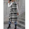 imageIDEALSANXUN Womens Long Plaid Vest Fall Winter Sleeveless Blazer Jackets Open Front CardiganGrey
