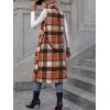 imageIDEALSANXUN Womens Long Plaid Vest Fall Winter Sleeveless Blazer Jackets Open Front CardiganOrange