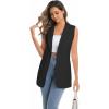 imageIDEALSANXUN Womens Long Vest Sleeveless Blazer Dressy Spring Summer Suit JacketsBlack