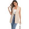 imageIDEALSANXUN Womens Long Vest Sleeveless Blazer Dressy Spring Summer Suit JacketsKhaki