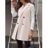 imageIDEALSANXUN Womens Long Wool Vest Fall Winter Sleeveless Blazer Jackets Double Breasted Trench CoatsBeige