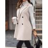 imageIDEALSANXUN Womens Long Wool Vest Fall Winter Sleeveless Blazer Jackets Double Breasted Trench CoatsBeige