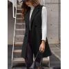 imageIDEALSANXUN Womens Long Wool Vest Fall Winter Sleeveless Blazer Jackets Double Breasted Trench CoatsBlack