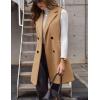 imageIDEALSANXUN Womens Long Wool Vest Fall Winter Sleeveless Blazer Jackets Double Breasted Trench CoatsCamel