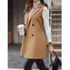 imageIDEALSANXUN Womens Long Wool Vest Fall Winter Sleeveless Blazer Jackets Double Breasted Trench CoatsCamel
