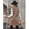 imageIDEALSANXUN Womens Long Wool Vest Fall Winter Sleeveless Blazer Jackets Double Breasted Trench CoatsDark Khaki