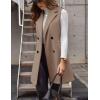 imageIDEALSANXUN Womens Long Wool Vest Fall Winter Sleeveless Blazer Jackets Double Breasted Trench CoatsDark Khaki