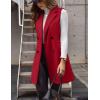 imageIDEALSANXUN Womens Long Wool Vest Fall Winter Sleeveless Blazer Jackets Double Breasted Trench CoatsMapel Red
