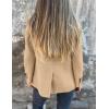 imageIDEALSANXUN Wool Blazer for Women Fall Winter Wool Coat Peaoat Jacket Cropped Trench CoatCamel