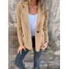 imageIDEALSANXUN Wool Blazer for Women Fall Winter Wool Coat Peaoat Jacket Cropped Trench CoatCamel
