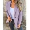 imageIDEALSANXUN Wool Blazer for Women Fall Winter Wool Coat Peaoat Jacket Cropped Trench CoatPurple