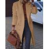 imageIDEALSANXUN Wool Coats for Women Fall Winter Dress Peacoat Long Trench Coat Double Breasted Blazer Jackets OvercoatCamel