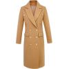 imageIDEALSANXUN Wool Coats for Women Fall Winter Dress Peacoat Long Trench Coat Double Breasted Blazer Jackets OvercoatCamel
