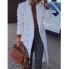 imageIDEALSANXUN Wool Coats for Women Fall Winter Dress Peacoat Long Trench Coat Double Breasted Blazer Jackets OvercoatWhite