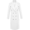 imageIDEALSANXUN Wool Coats for Women Fall Winter Dress Peacoat Long Trench Coat Double Breasted Blazer Jackets OvercoatWhite