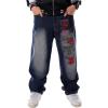 imageIDEALSANXUN Baggy Jeans Men Casual Embroidery Hip Hop Loose Fit Y2k JeansBlue 6002