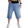 imageIDEALSANXUN Mens 34 Denim Shorts BigampampTall Loose Fit Jeans ShortsLight Blue