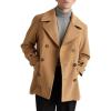 imageIDEALSANXUN Mens Casual Double Breasted Wool Trench Coat Peacoat Winter JacketsDark Camel
