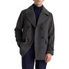imageIDEALSANXUN Mens Casual Double Breasted Wool Trench Coat Peacoat Winter JacketsDark Grey