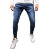imageIDEALSANXUN Mens Skinny Jeans Casual Stretch Slim Fit Classic Elastic Waist Jeans Work PantsDark Blue