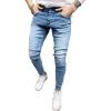 imageIDEALSANXUN Mens Skinny Jeans Casual Stretch Slim Fit Classic Elastic Waist Jeans Work PantsLight Blue