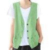 imageIDEALSANXUN Womens Cotton Linen Vest Casual Sleeveless Blazer Cardigans Lightweight Jacket WaistcoatLight Green