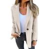imageIDEALSANXUN Wool Blazer for Women Fall Winter Wool Coat Peaoat Jacket Cropped Trench CoatBeige
