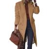 imageIDEALSANXUN Wool Coats for Women Fall Winter Dress Peacoat Long Trench Coat Double Breasted Blazer Jackets OvercoatCamel