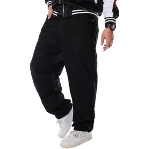 imageIDEALSANXUN Baggy Jeans Men Casual Embroidery Hip Hop Loose Fit Y2k JeansBlack 109
