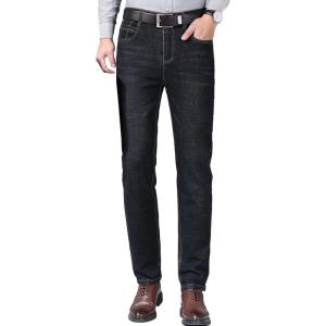 imageIDEALSANXUN Men Jeans Slim Fit Stretch Denim Pants Skinny Straight Leg Jean TrousersBlack