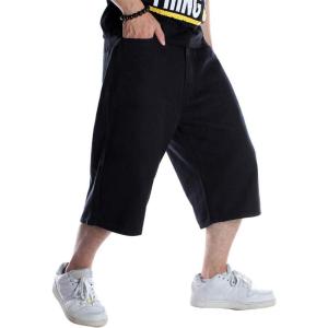 imageIDEALSANXUN Mens 34 Denim Shorts BigampampTall Loose Fit Jeans ShortsBlack