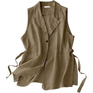 imageIDEALSANXUN Vest for Women Dressy Sleeveless Blazer Spring Summer Vest Tops Business Casual Outfits Office Work ClothesKhaki