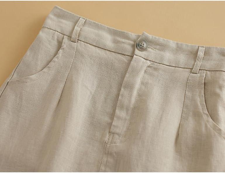 imageIDEALSANXUN Womens Cotton Linen Skirts Spring Summer A Line Midi Skirt with Pockets Beach Vacation ClothesBeige