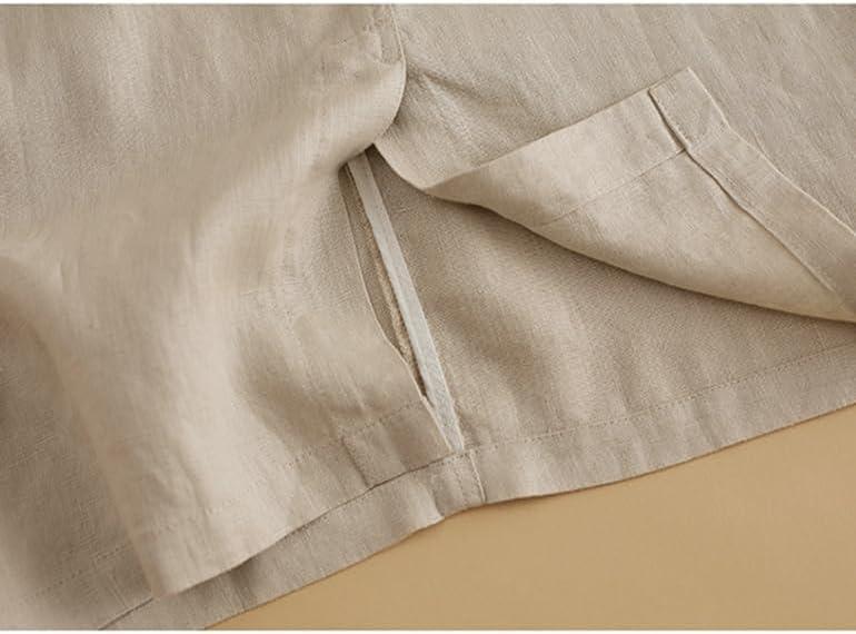 imageIDEALSANXUN Womens Cotton Linen Skirts Spring Summer A Line Midi Skirt with Pockets Beach Vacation ClothesBeige