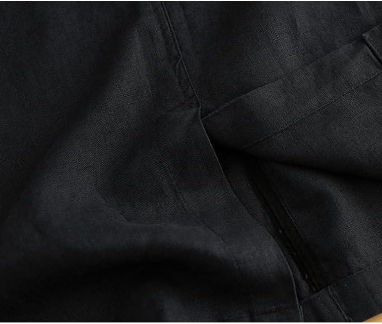 imageIDEALSANXUN Womens Cotton Linen Skirts Spring Summer A Line Midi Skirt with Pockets Beach Vacation ClothesBlack