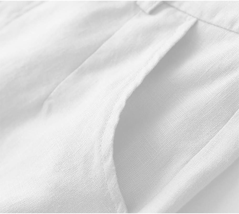 imageIDEALSANXUN Womens Cotton Linen Skirts Spring Summer A Line Midi Skirt with Pockets Beach Vacation ClothesWhite
