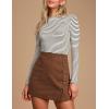 imageIDEALSANXUN Corduroy Skirt Women Fall Winter High Waisted Short Pencil Bodycon Vintage Cute Mini SkirtsBrown