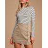 imageIDEALSANXUN Corduroy Skirt Women Fall Winter High Waisted Short Pencil Bodycon Vintage Cute Mini SkirtsKhaki