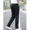 imageIDEALSANXUN Cotton Pants for Men Summer Casual Straight Leg Relaxed Fit Slacks Work Trousers Dress PantsBlack