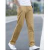 imageIDEALSANXUN Cotton Pants for Men Summer Casual Straight Leg Relaxed Fit Slacks Work Trousers Dress PantsKhaki