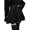 imageIDEALSANXUN Gothic Plaid Mini Skirts for Women Short High Waist Plaid SkirtsA Pure Black